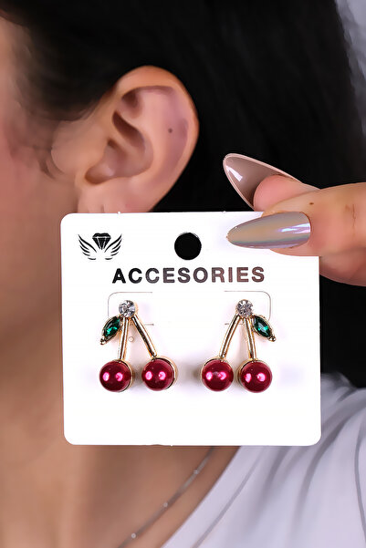 LOWEN AKSESUAR أقراط الكرز النسائية