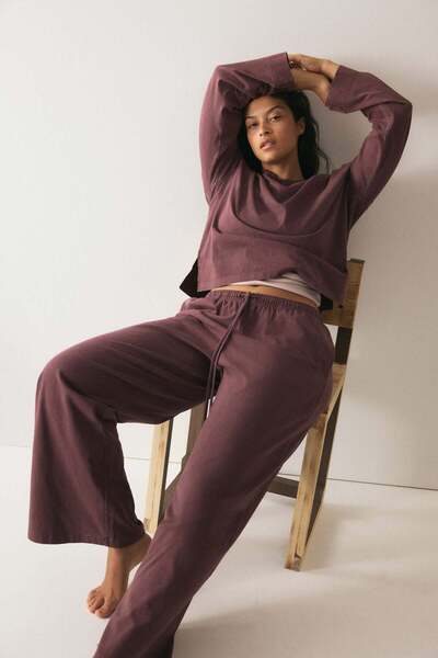 H&M Washed-look cotton trousers