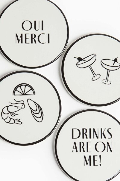 H&M 4-pack porcelain coasters