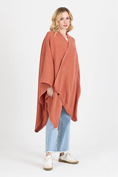 Combin Poncho - Cotton Polyester Blend Stylish and High-Quality Fabric - Orange