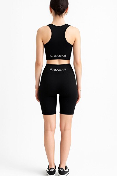 Ş&A BOUTIQE Tayt Crop Suit-Black