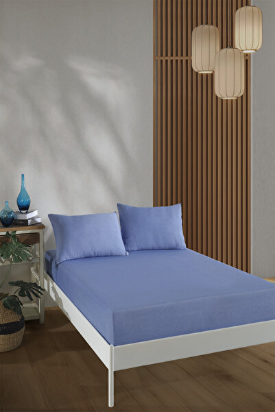 CT STONES 100% Cotton Bed Sheet Set-Blue