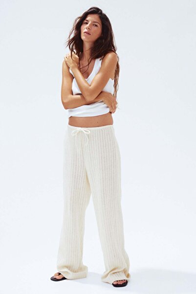 H&M Textured-knit trousers