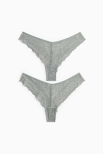 H&M 2-pack lace Brazilian briefs