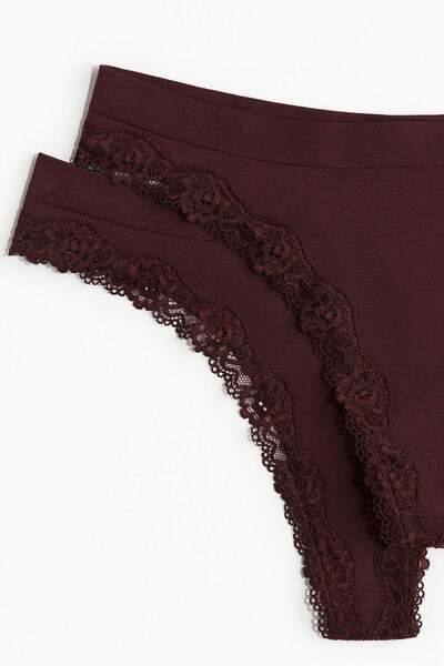 H&M 2-pack Seamless Lace-trimmed thong briefs