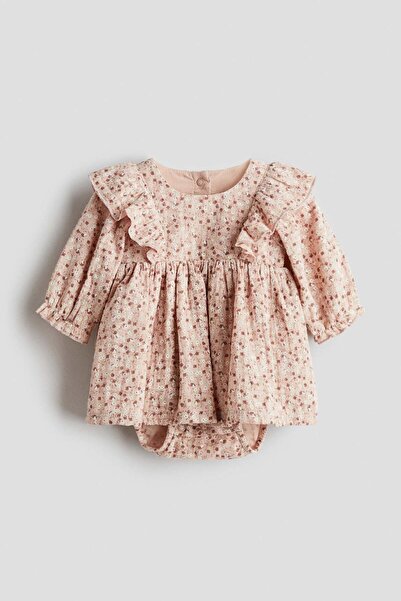 H&M Frill-trimmed bodysuit dress