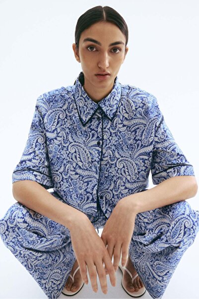 H&M Printed satin shirt