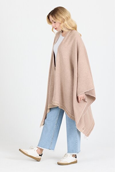 Combin Poncho - Cotton Polyester Blend Stylish and High-Quality Fabric-Pink