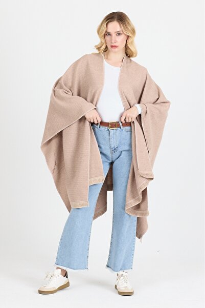 Combin Poncho - Cotton Polyester Blend Stylish and High-Quality Fabric-Pink