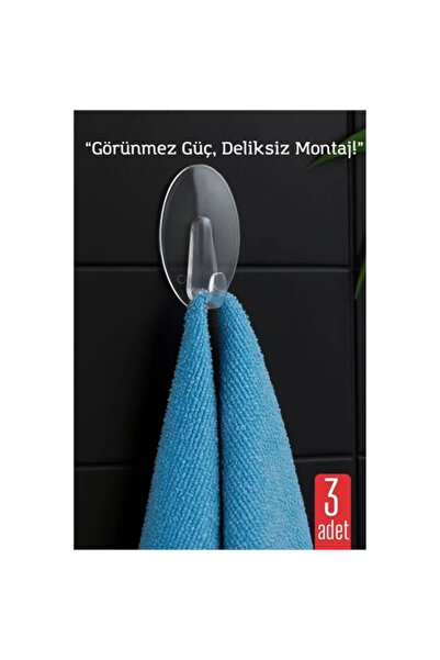 Belle Fusion حامل حائط ذاتي اللصق شفاف من BFS مكون من 3 قطع - 5.5 × 3.2 سم | ...