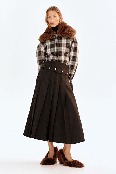 H&M قميص قطني مائل بخصر