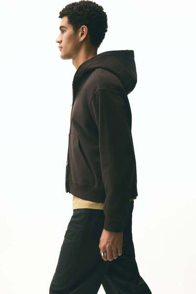 H&M Loose Fit Boxy-style zip-through hoodie