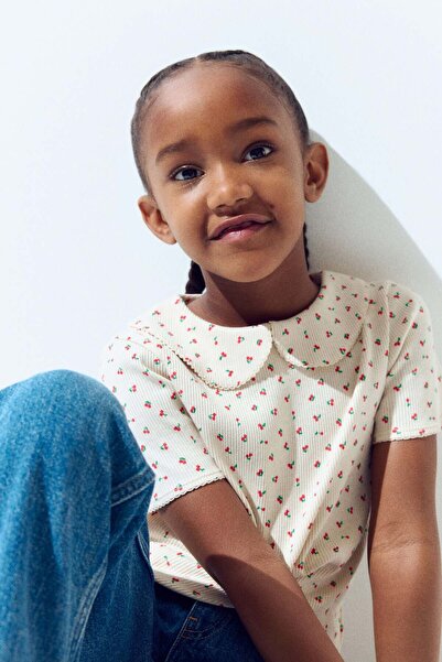 H&M Picot-trimmed cotton top