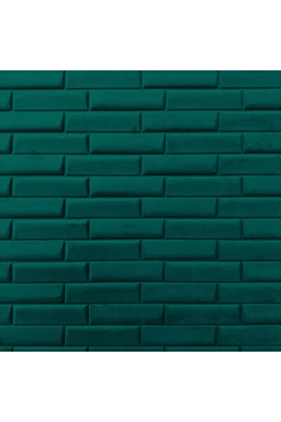 MallDeco Panou decorativ 3D din catifea autoadeziv, model cărămidă, verde