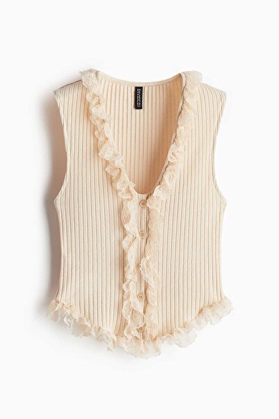 H&M Lace-detail ribbed vest top