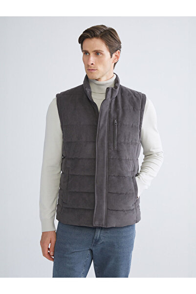 LC Waikiki Hilfa Yeni Sezon Standart Kalıp Dik Yaka Süet Erkek Yelek