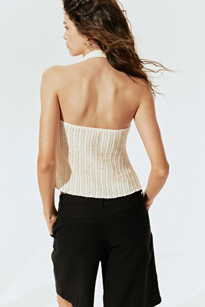 H&M Pointelle jersey halterneck top