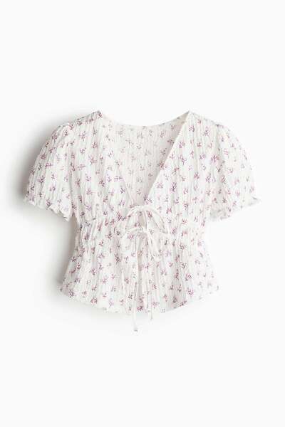 H&M الجزء العلوي من رباط أمامي مجعد