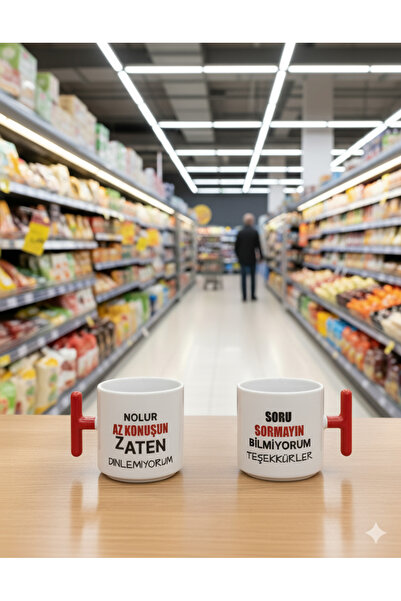 umurcraft Market Avm Office Worker Spirited Porcelain t Coffee Cup Double-Sided Printed