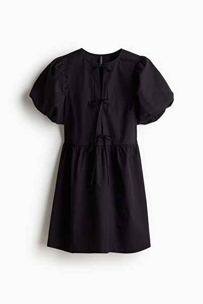 H&M Tie-front poplin dress
