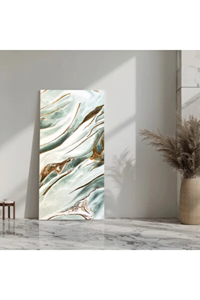 MallDeco Set 4 wall stickers Marble style 60cm x 120cm, emerald