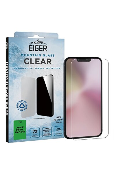 EIGER Folie Sticla Mountain Glass GRS iPhone 16e / iPhone 14 / iPhone 13 / iPhone 13 Pro Clear
