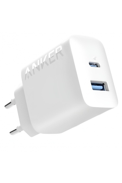 Anker Incarcator Retea 312 PD 20W 3A, 1 x USB-A - 1 x USB-C, Alb