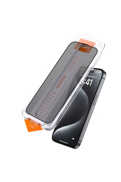 Mcdodo iPhone 16 Plus Privacy Glass Film with Easy Auto-Align Installation Kit
