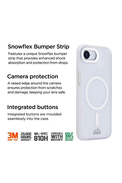 EIGER Blizzard Magsafe GRS iPhone 16e White case