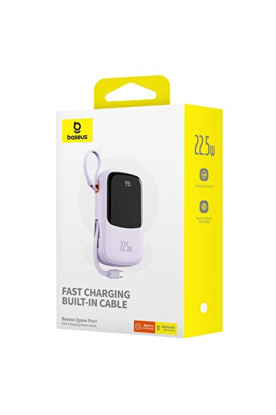 Baseus External battery QPow Pro+ 20000mAh, 22.5W, Lightning, 2xType-C, USB, USB-C cable, Purple