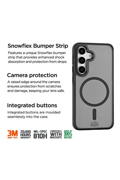 EIGER Blizzard Magsafe GRS Samsung Galaxy S25 Case Black