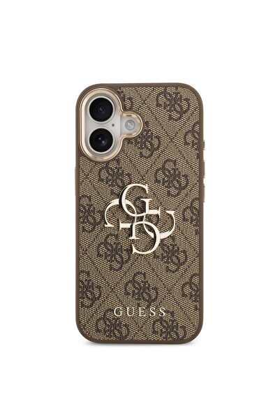 Guess Husa Δερμάτινο 4G Μεταλλικό Λογότυπο Χρυσό Πλαίσιο iPhone 17 Maro