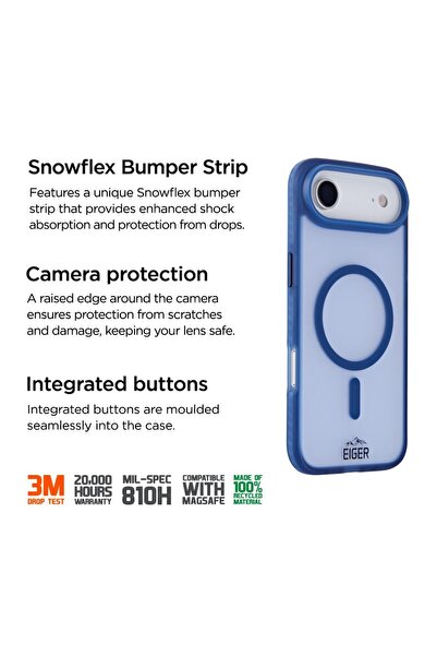 EIGER Husa Blizzard Magsafe GRS iPhone Air Albastru