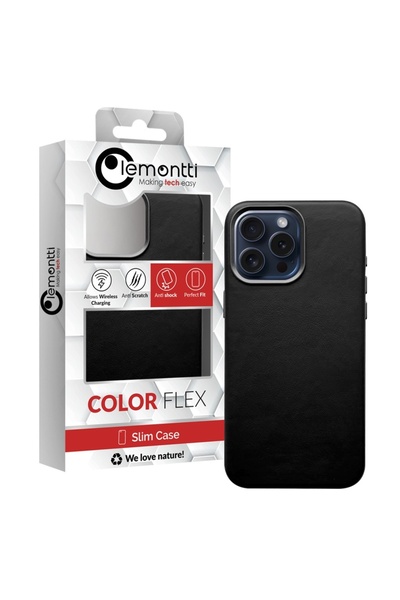 lemontti Husa Piele MagSafe iPhone 15 Pro Negru