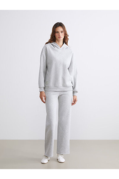 LC Waikiki Κεντημένο χοντρό γυναικείο φούτερ με κουκούλα