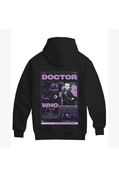 SVART WEAR سويت شيرت بقلنسوة من القطن للجنسين بطابع دكتور هو (HOODIE)