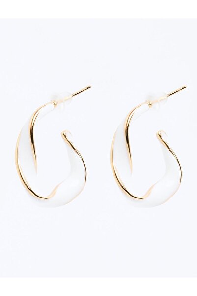 Jimmy Key Altın Rengi Burgulu Yarım Halka Küpe