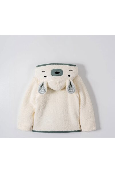 LULOUBABY %100 Organik Pamuk GOTS Sertifikalı Kapüşonlu Peluş Bebek Mont