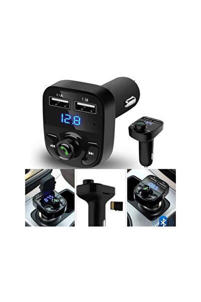 OEM X8 Car FM Modulator – Bluetooth, 2x USB 3.1A, Fast Charging, Voltmeter, Blue LCD Display