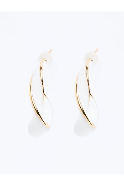 Jimmy Key Altın Rengi Burgulu Yarım Halka Küpe