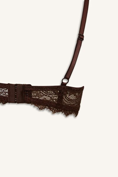 DeFacto Bağcıklı Dantelli Kapsız Pedsiz Balenli Balkonet Sütyen Fall in Love F7024AX25WN