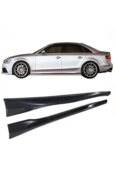 AkmTuning Audi A4 B8 Rs4 Yan Marşpiyel Seti Plastik 2 Adet Mat Siyah 2008 2009 2010 2011 2012 2013 2014 2015