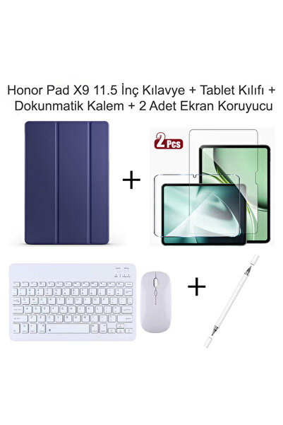 Yesnıce Honor Pad X9 11.5 İnç Uyumlu Standlı Kılıf Ve Dokunmatik Kalem Ve Kla...