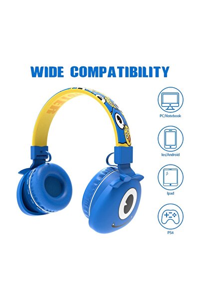 Generic Cartoon Kids Bluetooth Headphones | Volume Limited, Mic, TF Card, FM Radio, Foldable