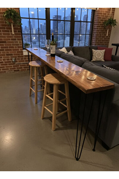 Modüler Ekipman %100 Masif Ahşap Bar Masası Oturma Odası & Mutfak Bar Masası