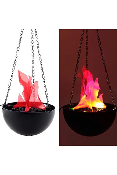 PROCART Lampă suspendată cu halogen, efect de flacără reală, lanț inclus, 20 cm