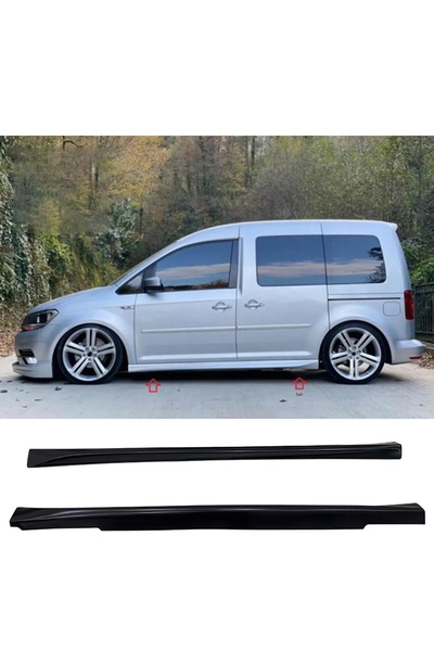 AkmTuning Vw Caddy Aero Yan Marşpiyel Seti Plastik 2 Adet Mat Siyah 2010-2020