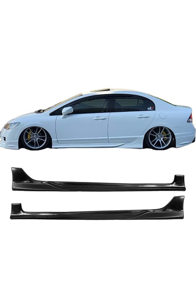 AkmTuning Honda Civic FD6 Custom Yan Marşpiyel Seti Plastik 2 Adet Mat Siyah ...