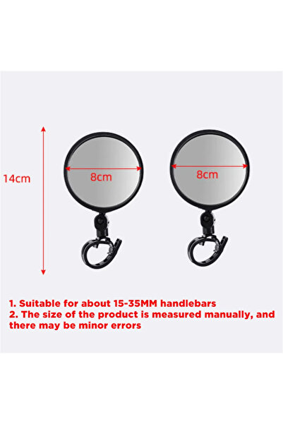 Choice زوج من مرايا الدراجات العالمية ذات الطراز الدائري، قابلة للتعديل والدو...