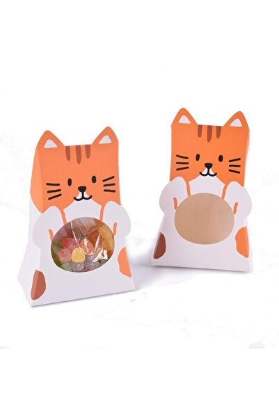 mutlu adım 10 Adet 10,5x16cm Karton Kutu Hayvanlar Alemi Kedi